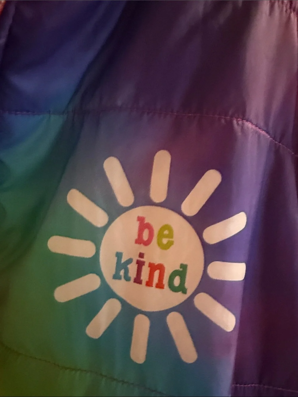Sunshine Sisters Tie Dye Be Kind Puffer Jacket - Multicolor